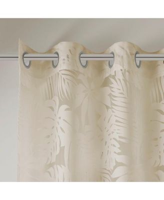 Leilani Palm Leaf Burnout Window Sheer Curtain