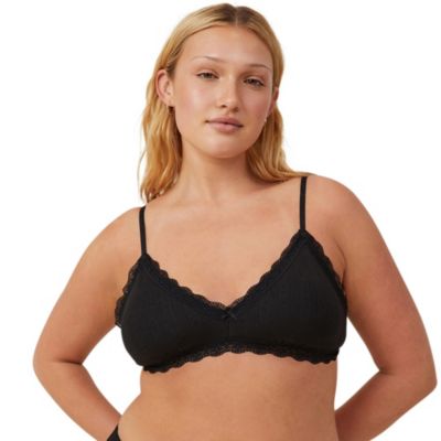 Women's Cotton Lace Triangle Padded Bralette