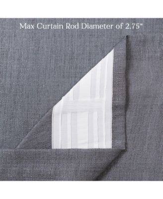 Premium 2-Panel Faux Belgian Flax Textured Semi Sheer Curtains - for Windows Living Room Bedroom Patio - Partial Sheer Drapes for Privacy & Home Decor 52 x 96 Inches Long - Dark Blue