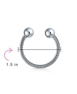 Classic Twisted Cable Keychain Ball Screw Tip Horseshoe Key Ring Graduation Shine Oxidized .925 Sterling Silver