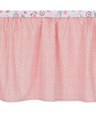 Little Garden 3-Piece Embroidered Floral Baby Crib Bedding Set