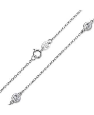 Minimalist Long CZ By The Yard Tin Cup Chain Necklace Gold Plated Sterling Silver 16 18 20 24 36 Inch