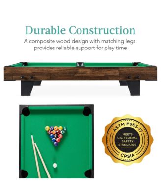 40in Tabletop Billiard Table, Pool Arcade Game Table w/ 2 Cue Sticks, Ball Set, Storage Bag