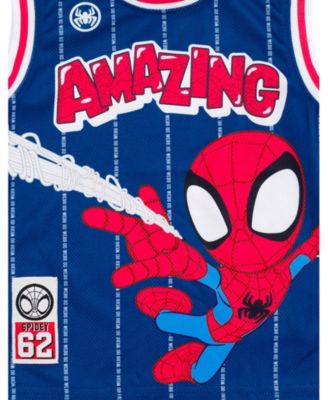 Boys Spider-Man Miles Morales Mesh Jersey Tank Top Shirt and Basketball Shorts to