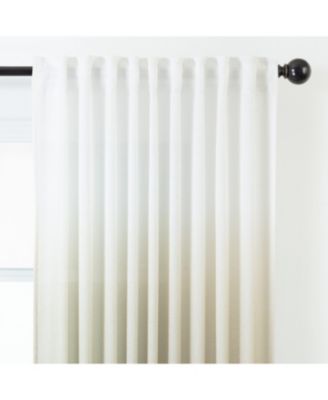 Premium 2-Panel Gradient Ombre Faux Belgian Flax Semi Sheer Curtains - for Windows Living Room Bedroom - Partial See Through Drapes for Privacy and Home52 x 63 Inches Long - Black Gray