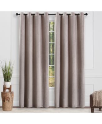 Premium Taupe Velvet Curtains Panel Set 2 -Piece - Grommet Partial Blackout Curtains Room Darkening Curtains Drapes for Living Room Bedroom - Window Treatment - 63 Inch Length -Taupe