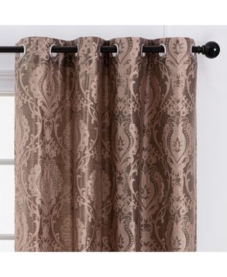 Premium Damask Pattern Luxury Curtains - Panels with Grommets - Elegant Jacquard Classy Design - Room Darkening 2 Panel Set