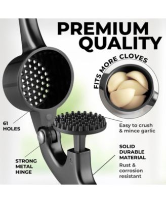 Large Premium Garlic Press Set - Bigger Bowl for Bigger Garlic