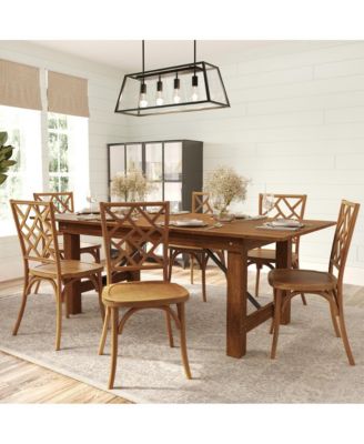 Mara Set Of 2 Solid Wood Dining Chairs With Stackable Design, Ornate Seat Back Accenting, And Elegant Finish