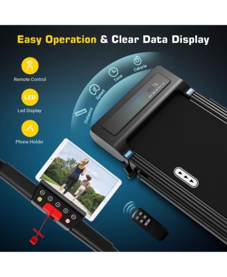 2 in 1 Under Desk Folding Treadmills Walking Running Machine 7.6MPH for Home Office Black