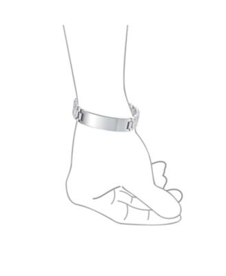 Silver Tone Stainless Steel ID Bracelet with Name Plate - 8 8.5 Inch