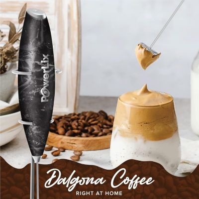 Milk Frother Battery Operated Foam Maker For Coffee With Stainless Steel Stand