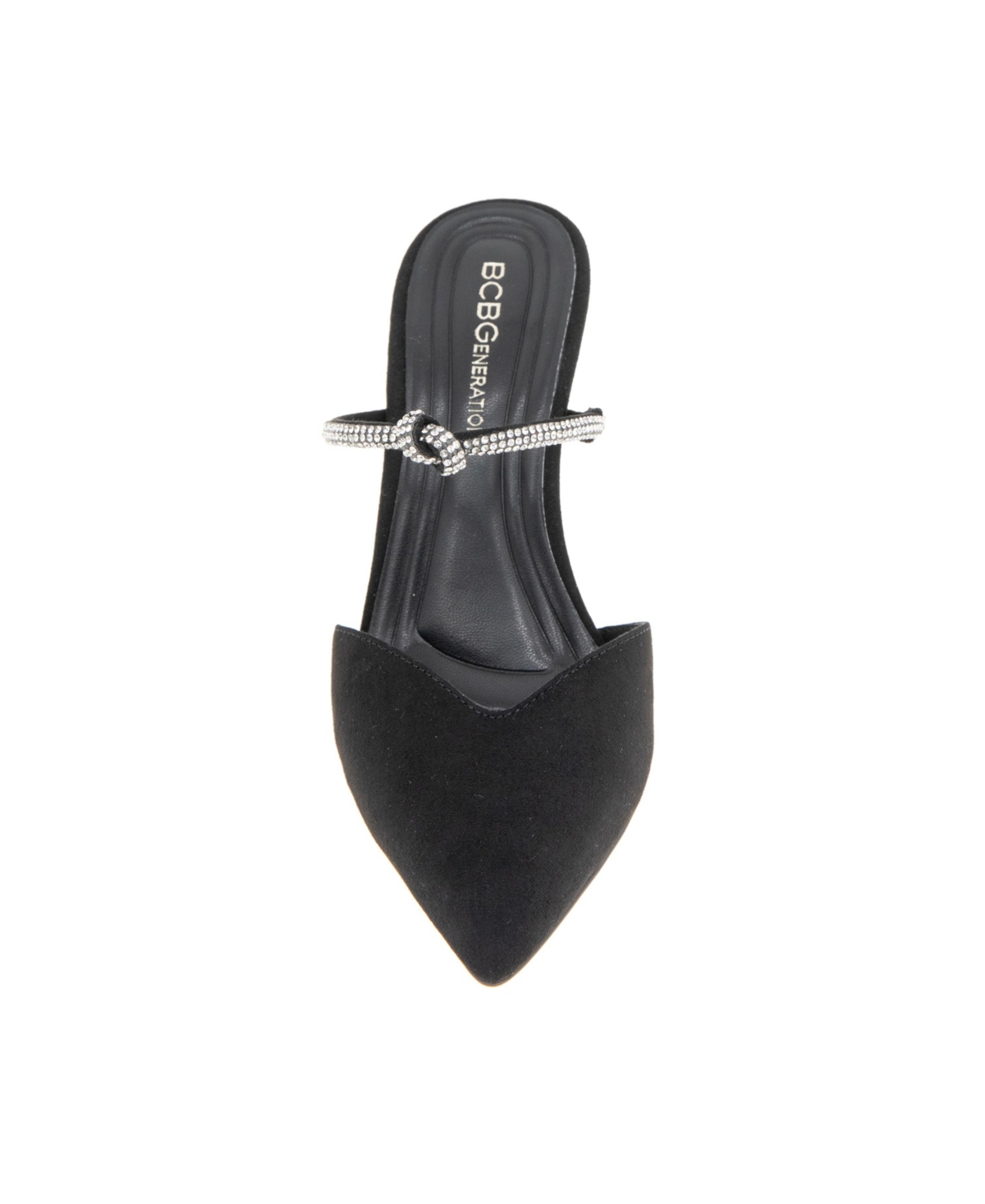 Bcbgeneration Berla Womens Jeweled Manmade Slide In Black