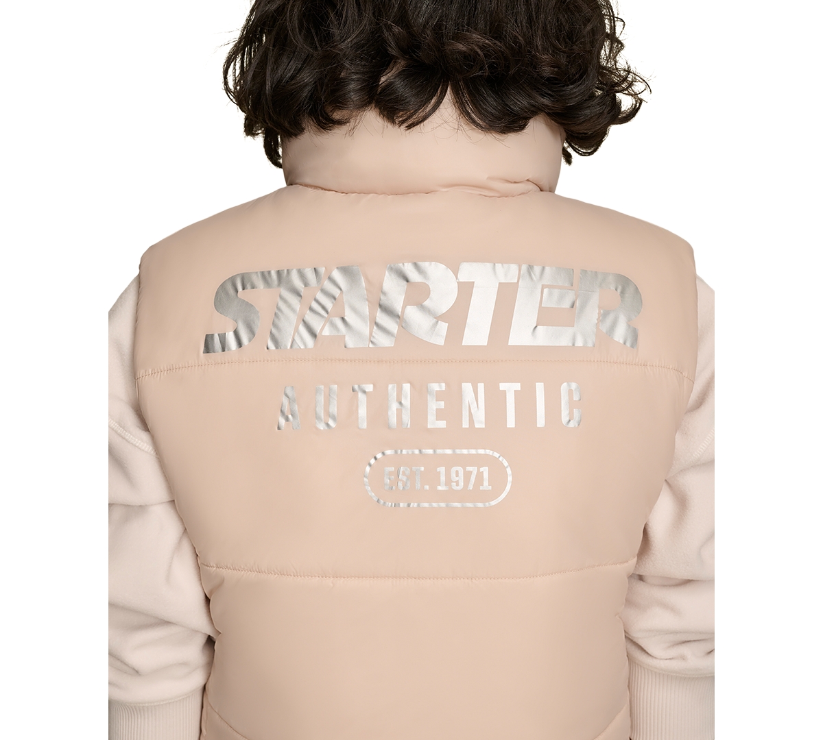 Shop Starter Women's Reversible Zip-front Puffer Vest In Sand Combo