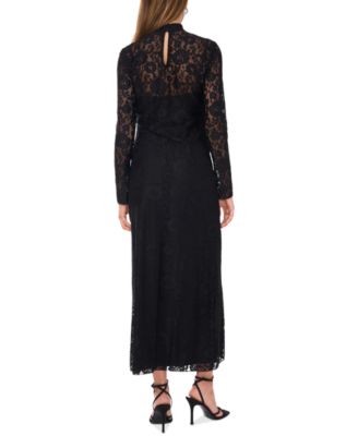 Vince Camuto Women's Lace-Detail Long-Sleeve Maxi Dress - Macy's