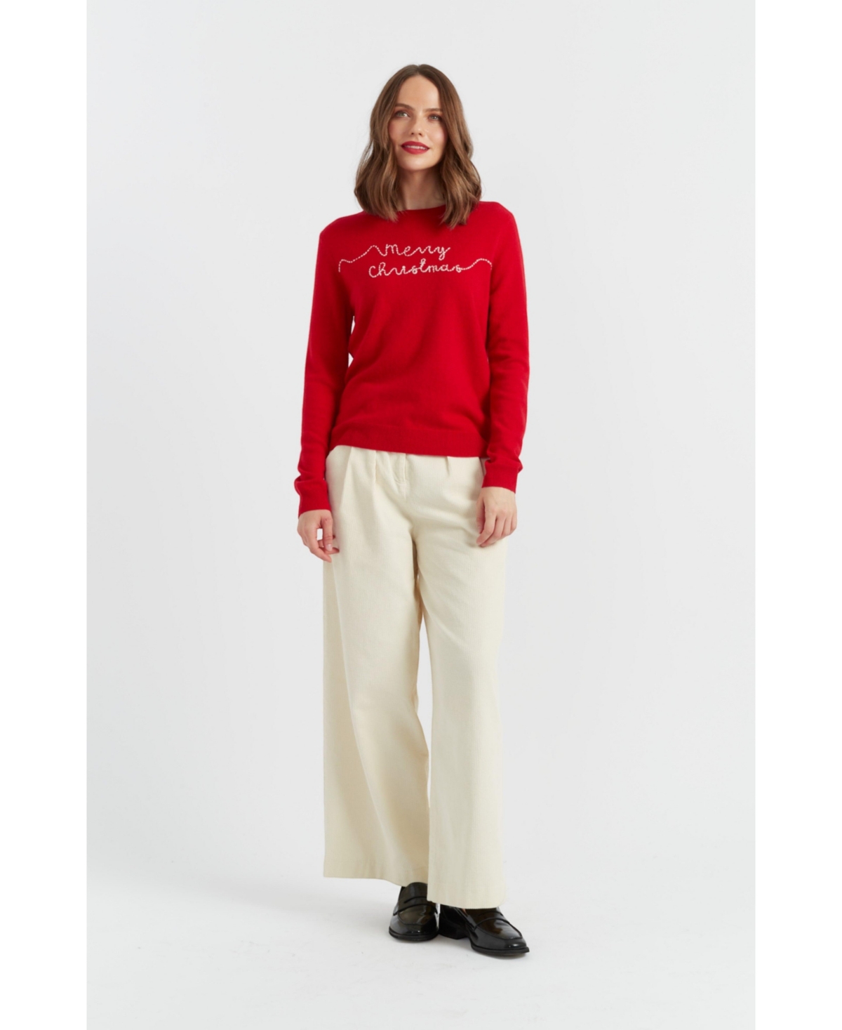 Chinti & Parker Women's Wool-Cashmere Merry Christmas Sweater