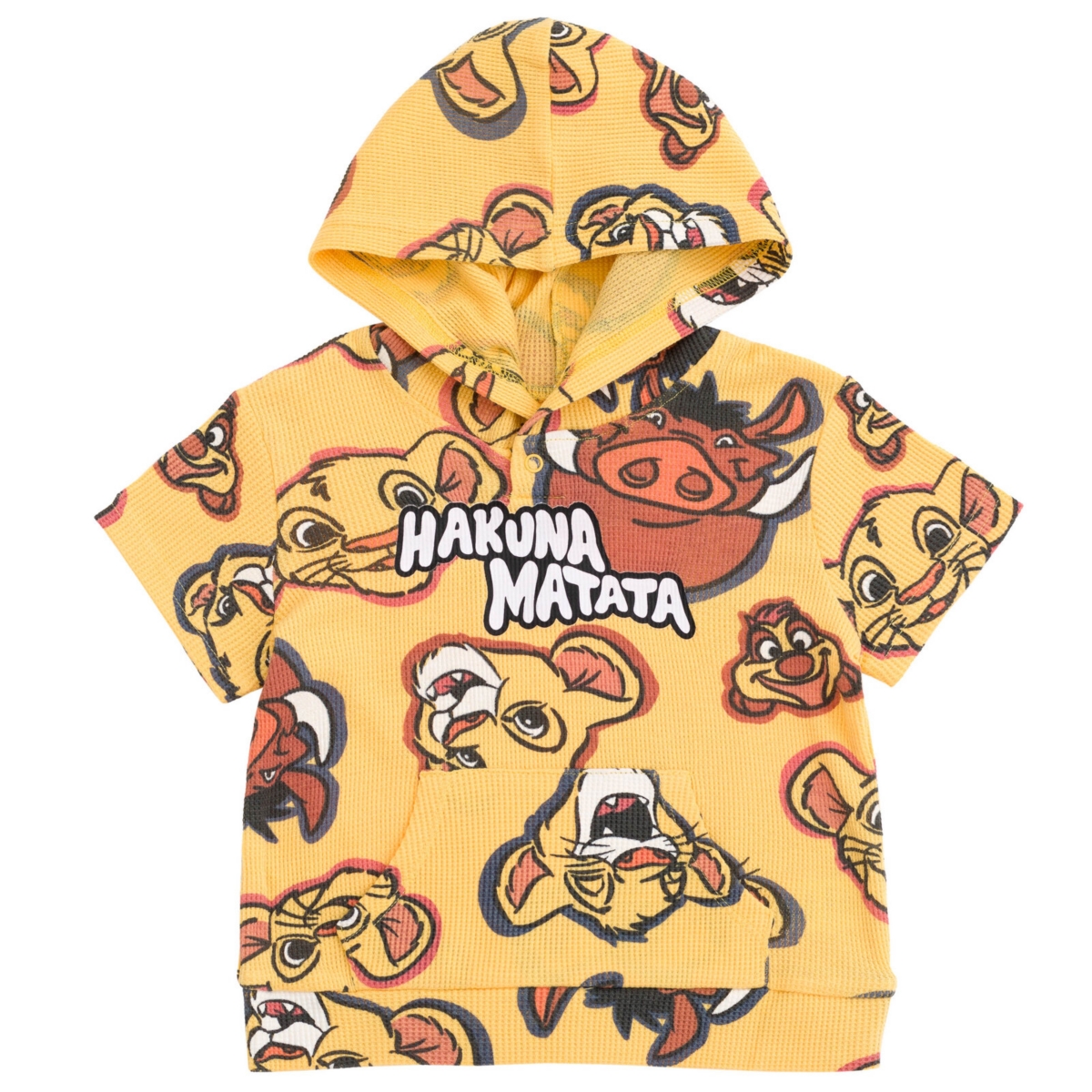Disney Toddler Boys Lion King Mickey Mouse Waffle Knit Pullover Hoodie and Shorts Newborn to