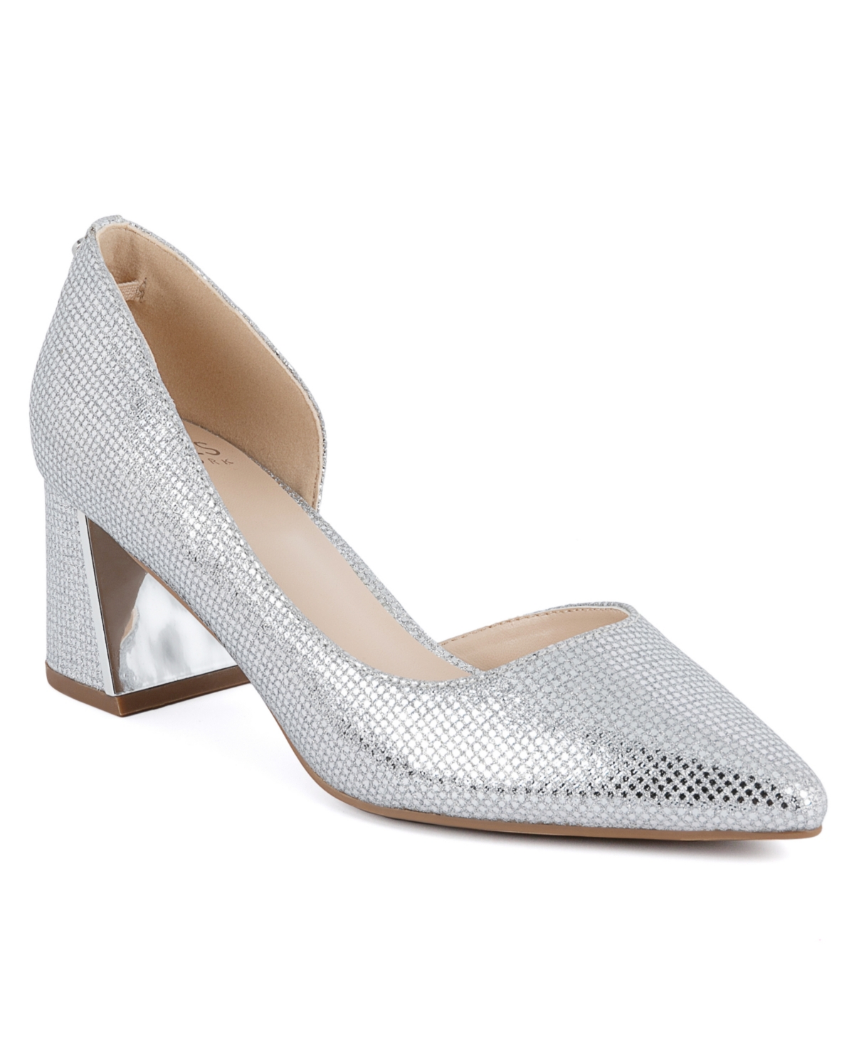 Women's Candor D'Orsay Block Heel Pumps - Silver Glitter