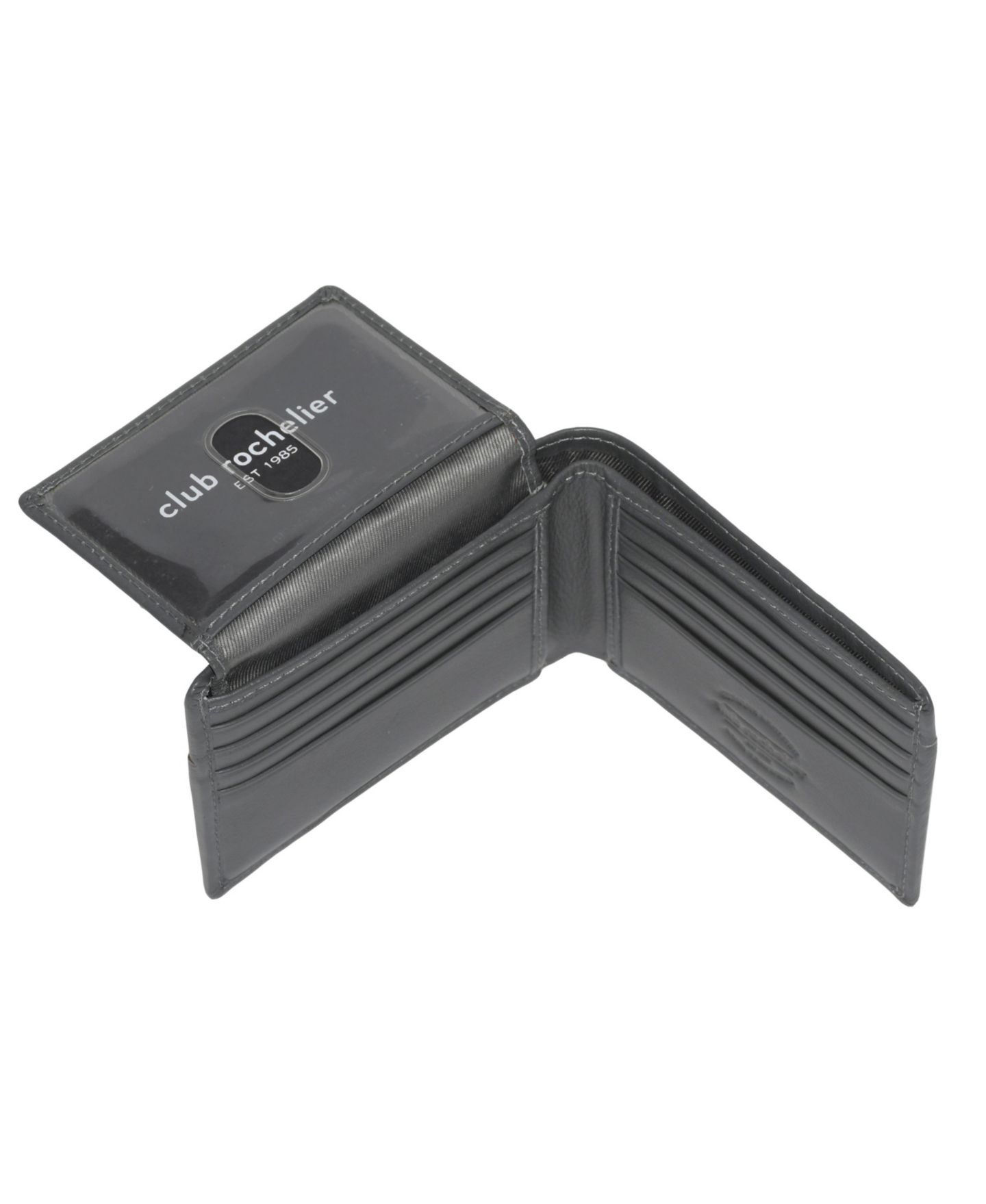 Мужской кошелёк Club Rochelier Slim Fold Wallet with Removable ID, цвет: Угольный — фото 6