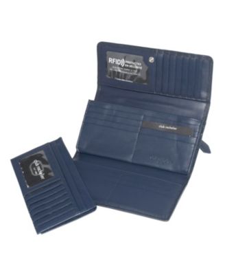 Ladies Leather Clutch Wallet with Checkbook and Gusset