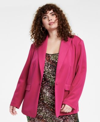 Bar III - Trendy Plus Size Scuba-Knit Blazer