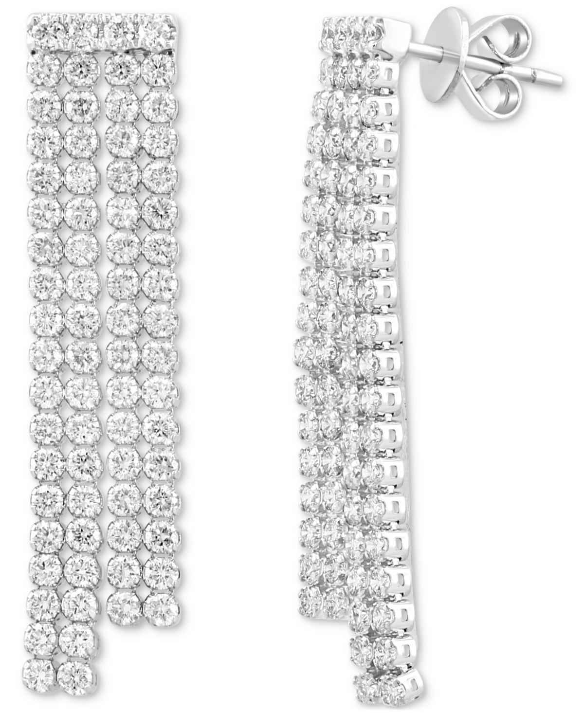 Effy Collection Effy Lab Grown Diamond Chain Drop Earrings (2-3/4 Ct. T.w.) In 14k White Gold In White Gold