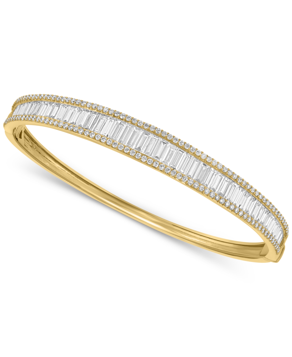 EFFY COLLECTION EFFY LAB GROWN DIAMOND BAGUETTE & ROUND BANGLE BRACELET (4-1/2 CT. T.W.) IN 14K WHITE OR YELLOW GOLD 