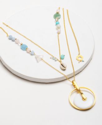 18K Gold Plated Ombak Long Chain Necklace