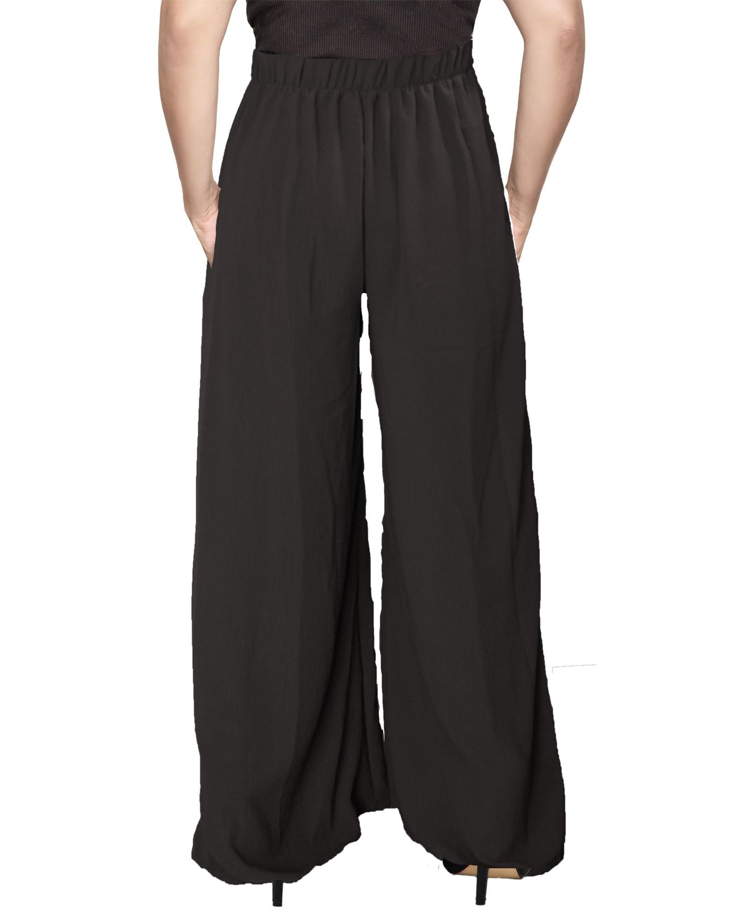 Plus Size High Rise Palazzo Wide Leg Pants
