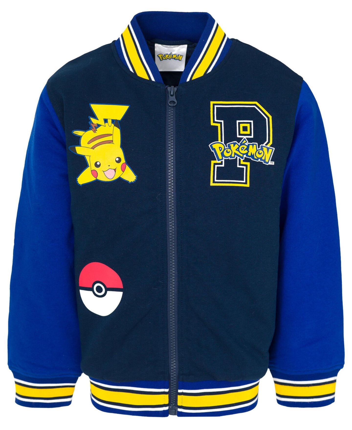 Куртка Pokemon French Terry Zip Up Varsity Bomber (5-12) для мальчиков, цвет: Синий — фото 1