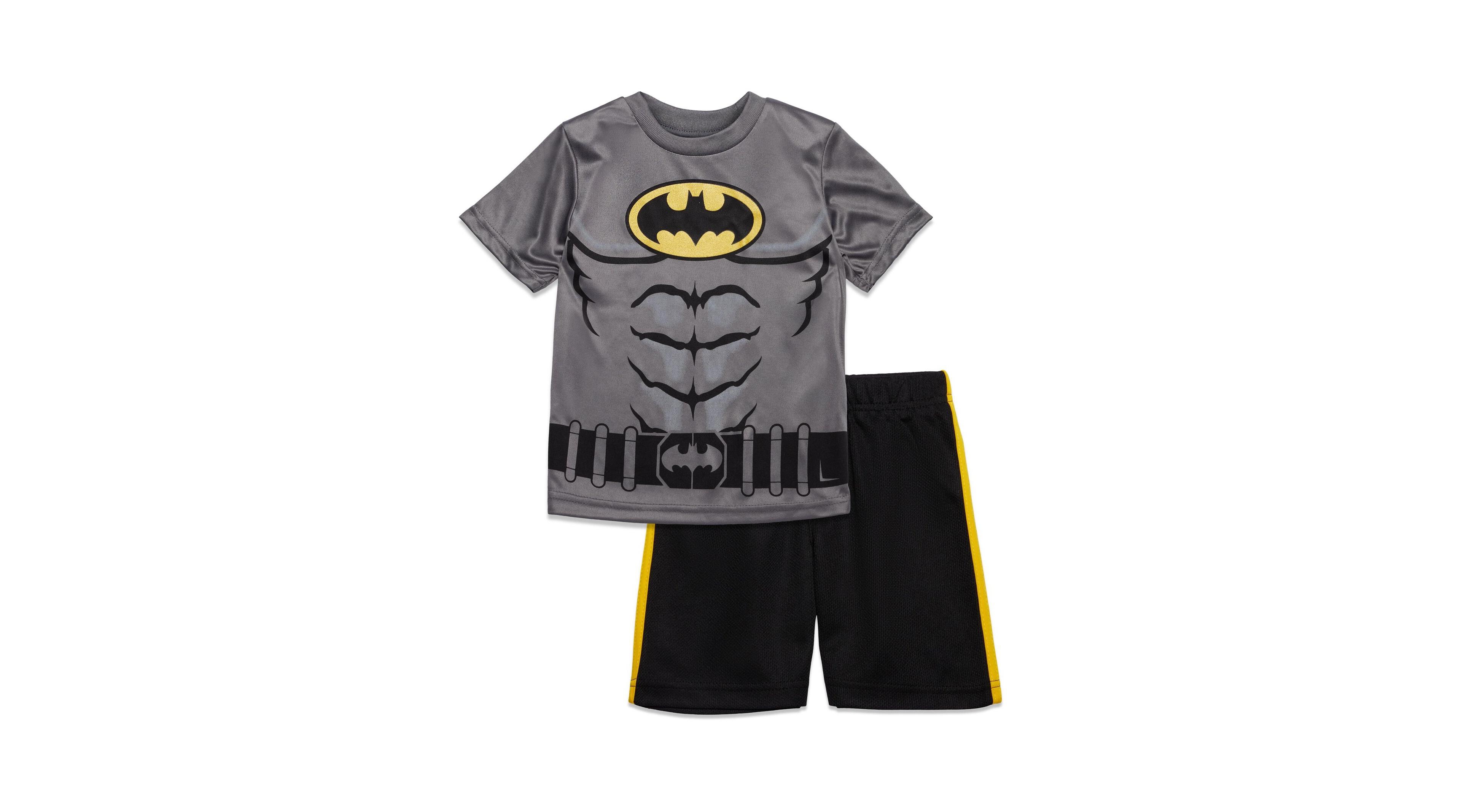 Dc Comics Big Boys Justice League Athletic Pullover T-Shirt and Mesh Shorts Outfit Set