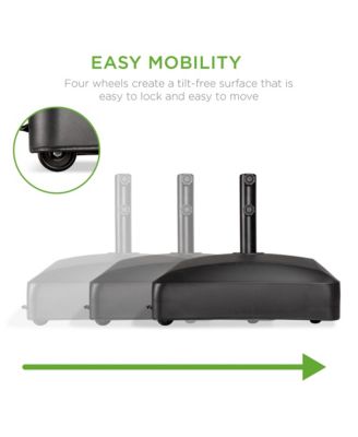 Fillable Mobile Umbrella Base Heavy Duty Market Stand w/ 4 Wheels, 2 Locks, 123lb Capacity