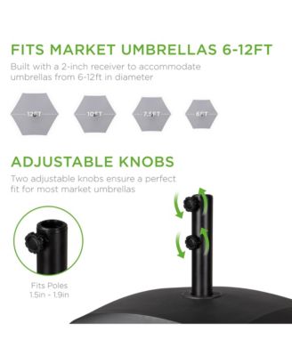 Fillable Mobile Umbrella Base Heavy Duty Market Stand w/ 4 Wheels, 2 Locks, 123lb Capacity