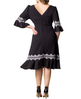 Plus Size Villa Lace Trim Cocktail Dress