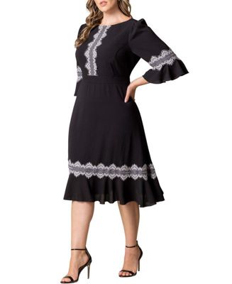 Plus Size Villa Lace Trim Cocktail Dress