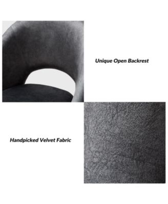 Modern Velvet Office Chair with Adjustable Swivel for Study Vanity