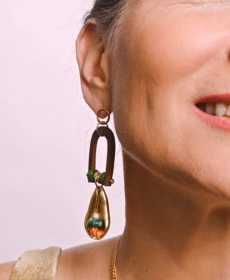 18K Gold Plated Natura Dangle Earrings