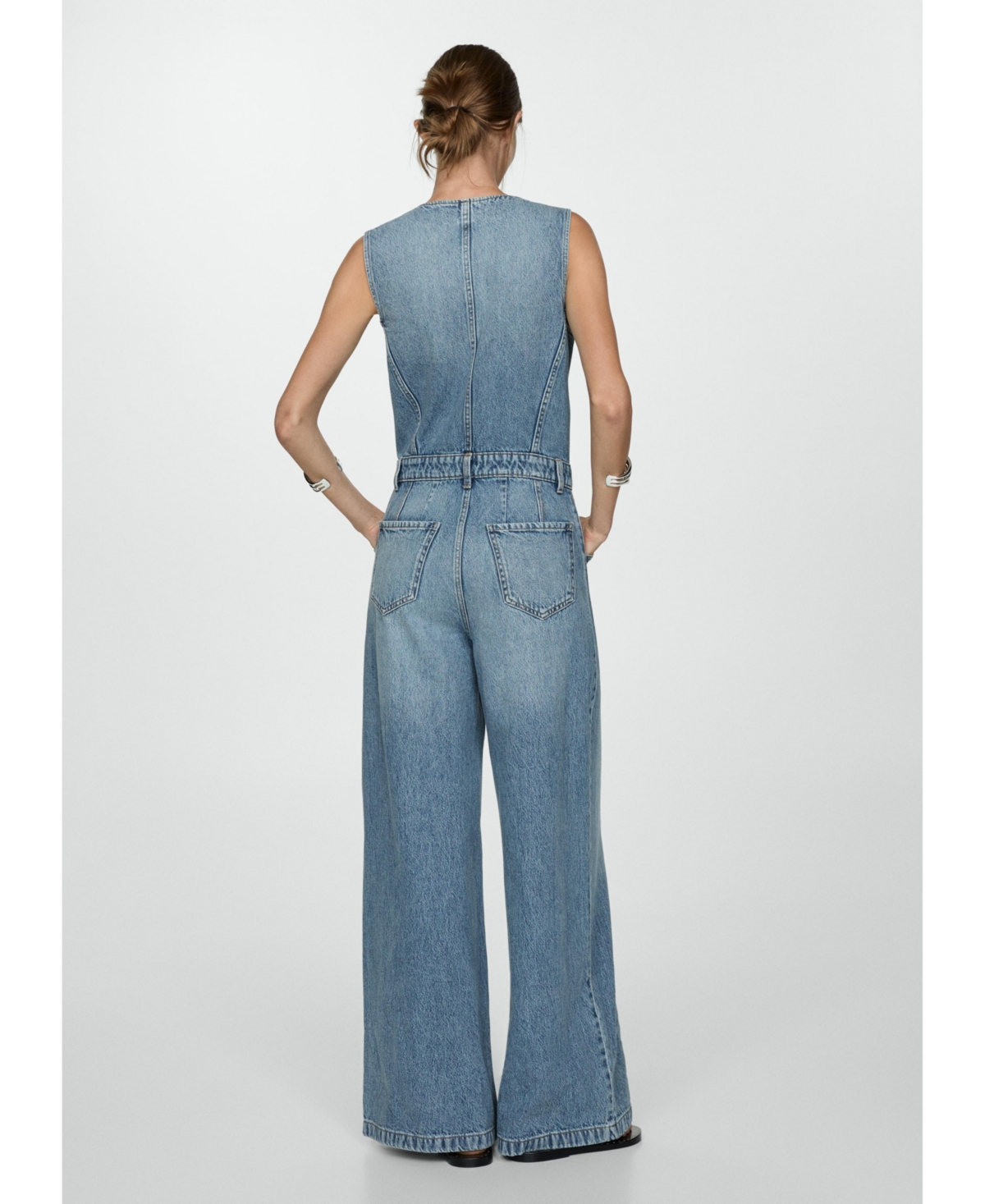 Mango Women's Long Denim Jumpsuit