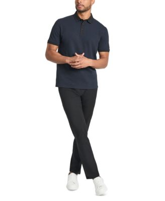 Men's Slim-Fit 4-Way Stretch Textured-Knit Polo Shirt 
