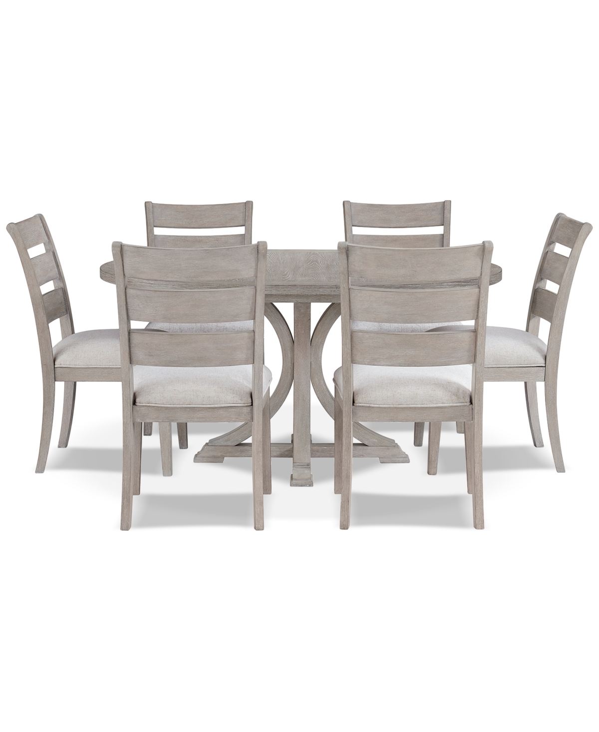 Macy's Sadie 7-pc. Rectangular Dining Set (table & 6 Upholstered Side Chairs), Created For  In Gray