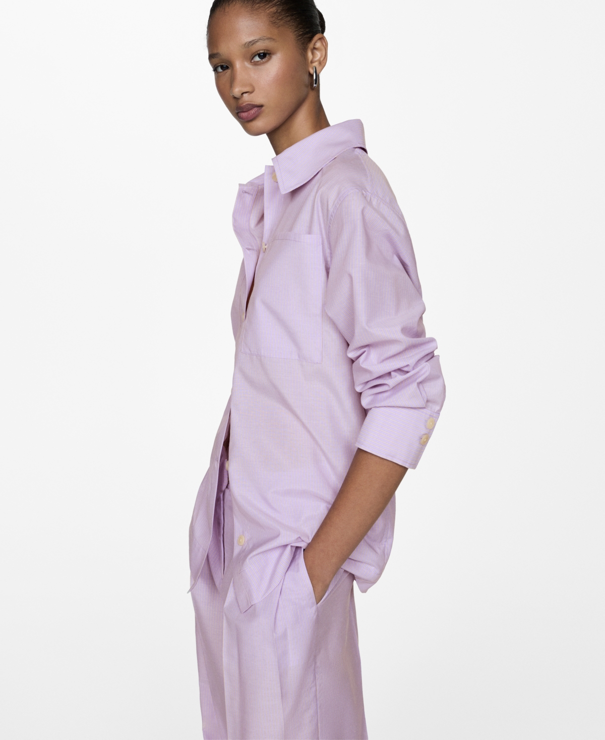Mango Women's Oversize Striped Shirt