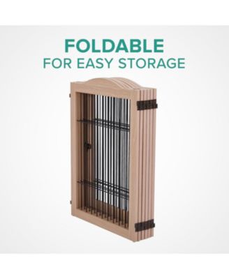 Freestanding Dog Gates, 6-Panel Extension - Walnut