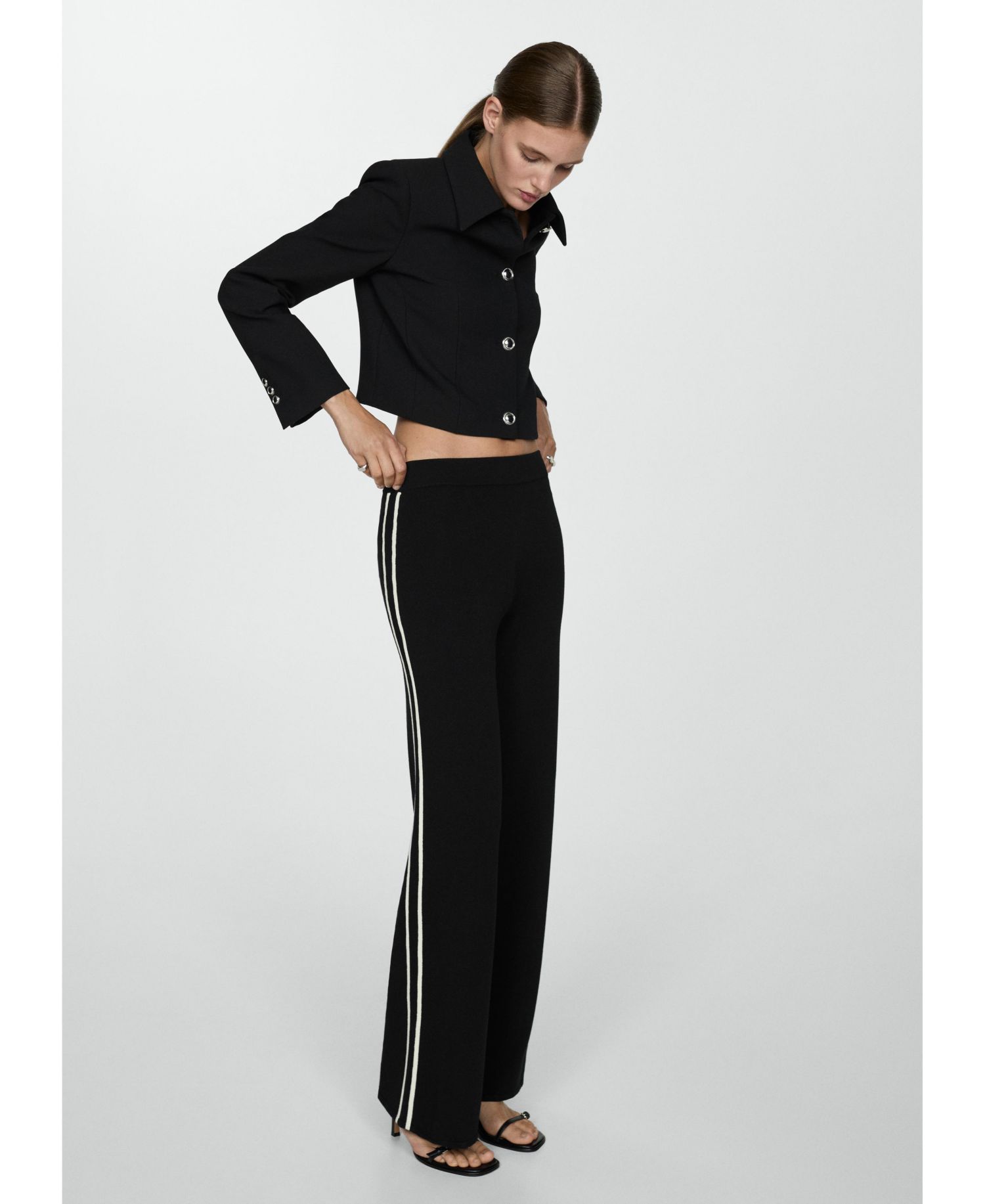 Women's Contrasting Stripes Knitted Pants
