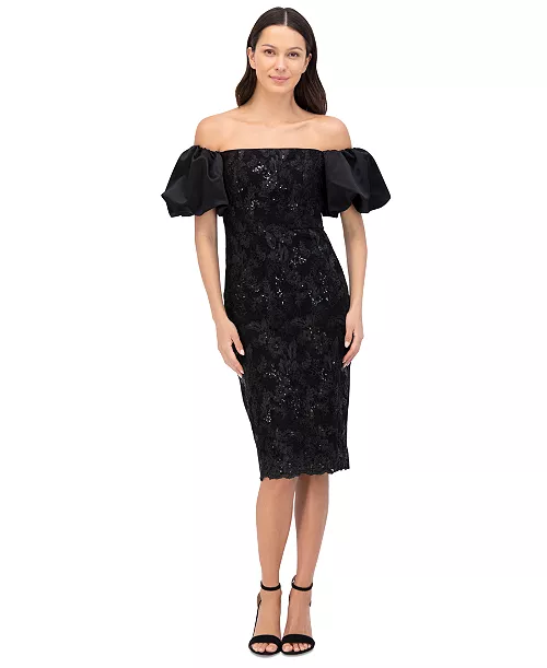 women's sequinned off-the-shoulder dress
