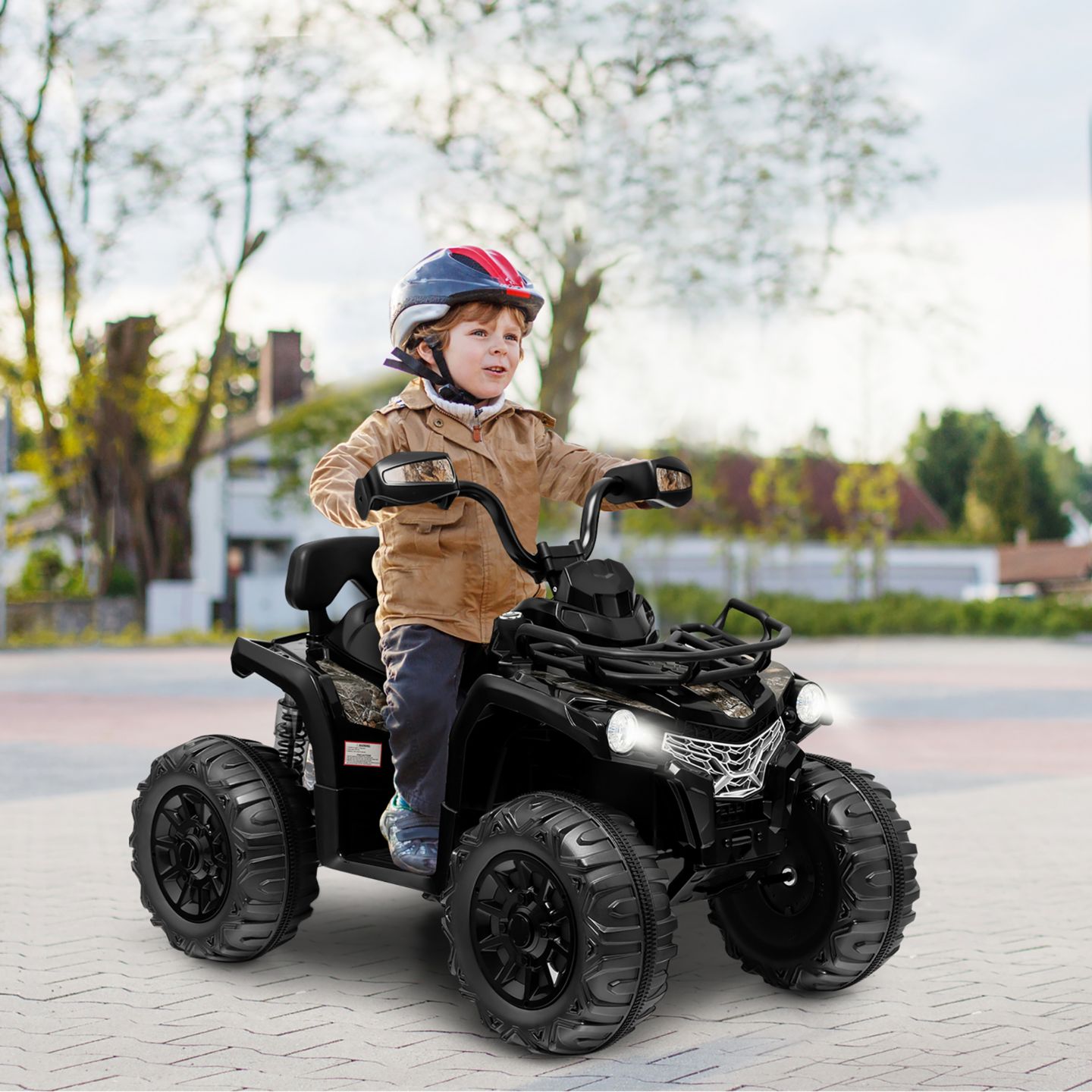 Детская игрушка Costway 12V Kids Ride-On Electric 4-Wheeler with 2-Speed and MP3, 66 lbs. Capacity, Ages 3-8, цвет: Чёрный — фото 7