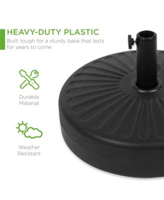 Fillable Plastic Patio Umbrella Base Stand, Pole Holder w/ Adjustment Knob