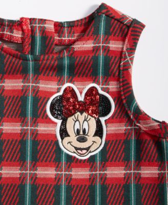 Toddler & Little Girls Minnie Mouse Yarn-Dyed Plaid Dress