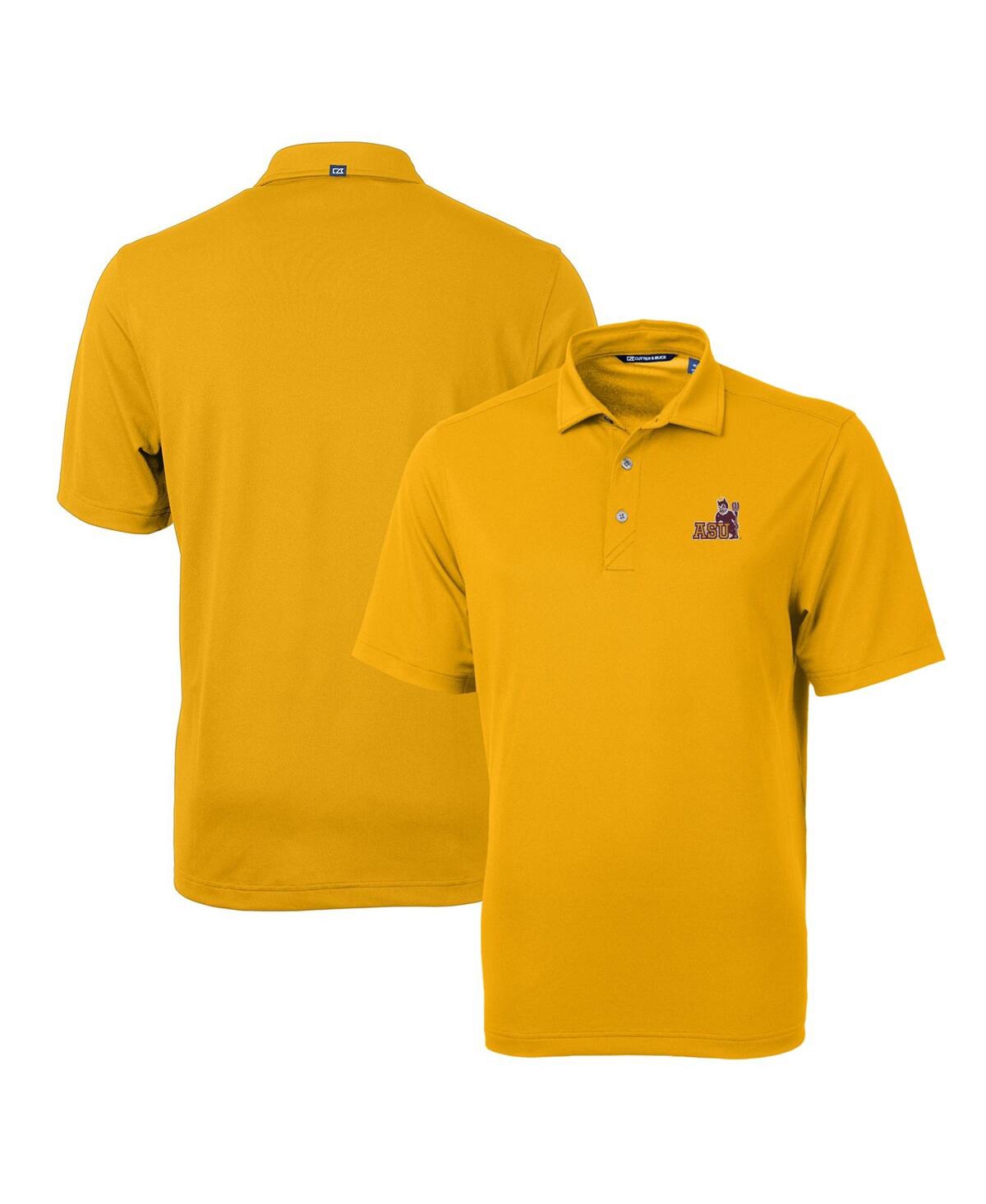 Cutter & Buck Men's Arizona State Sun Devils Team Logo Virtue Eco Pique Polo In Gold