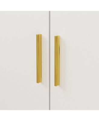 White Wooden Accent Bookcase, Sideboard, with Adjustable Shelves