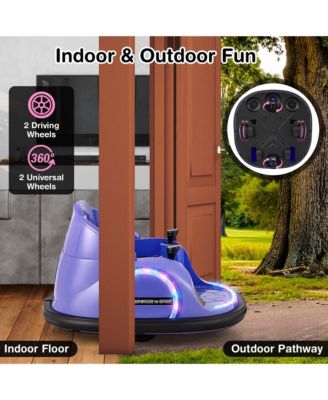 12V Electric 360° Spin Car Toy Ride on Bumper Car for Toddlers with Remote Control